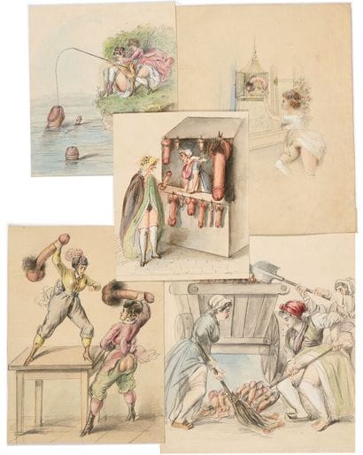 19th century school
Five humorous erotic...