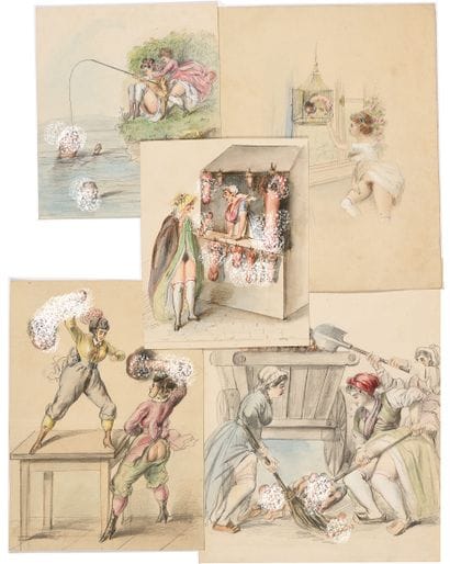 19th century school
Five humorous erotic...