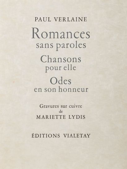 VERLAINE (Paul). Romances sans paroles. Songs...