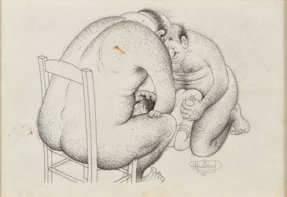 Albert DUBOUT (1905-1976) 
Two large men...