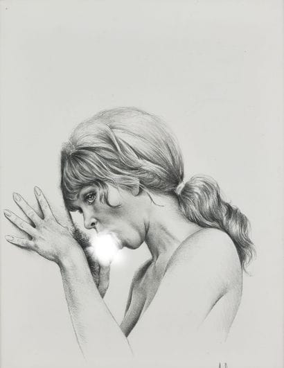 ASLAN (1930-2014)
Blowjob 
Pencil on paper
Signed...