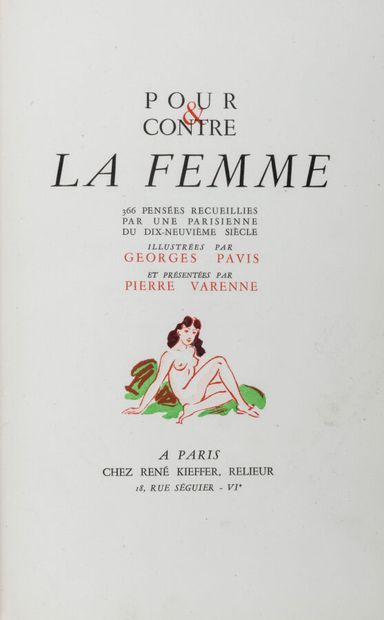VARENNE (Pierre), ed. Pour & contre la femme....