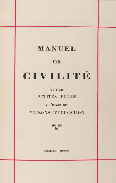 [LOUYS (Pierre)]. Manuel de civilité pour...