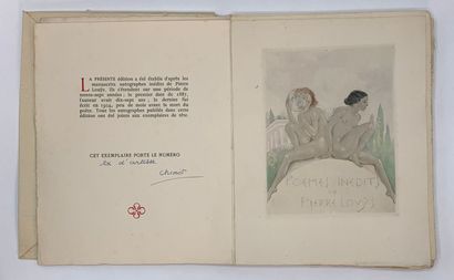 LOUYS (Pierre). o Unpublished poems. 1887-1924,...