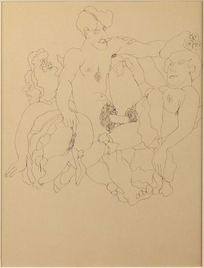 Jean COCTEAU (1889-1963)
Trio, a man and...