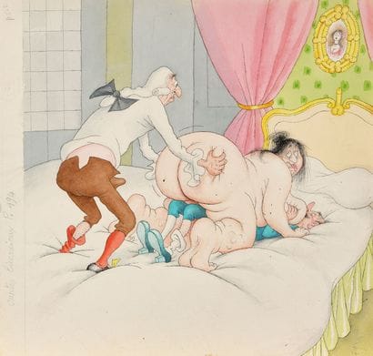 Albert DUBOUT (1905-1976) 
Par derrière 
Pen,...