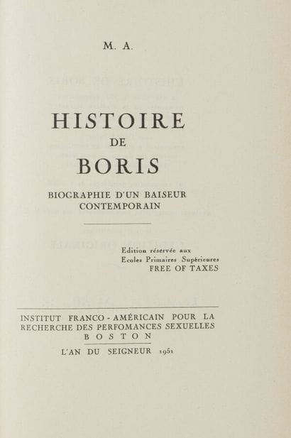 [AYMÉ (Marcel)]. o Histoire de Boris. Biography...