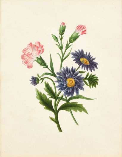 NEO-CLASSIC school 
Four watercolors depicting...