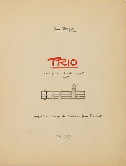 René BOLLIGER (1911-1971) Trio for flute...