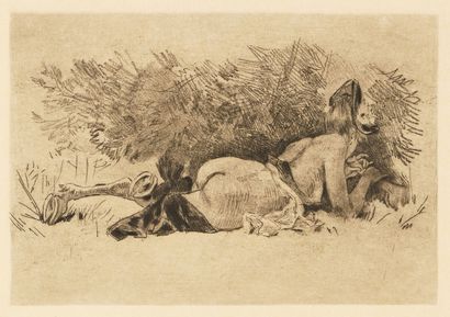 Félicien ROPS (1833-1898)
Joueuse de flûte,...