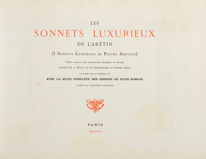 [ARÉTIN (Pierre L')]. Les Sonnets luxurieux...