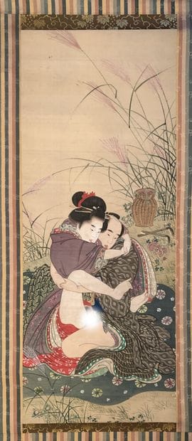 JAPAN - 20th century
Ink on silk, erotic...