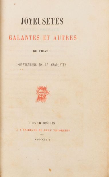 [GLATIGNY (Albert)]. Joyeusetés galantes...