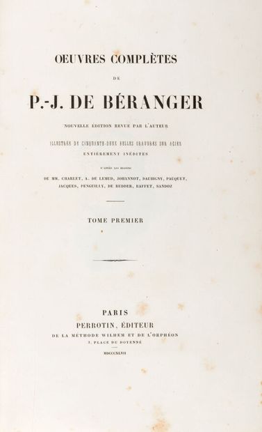 BÉRANGER (Pierre Jean de). o OEuvres complètes....