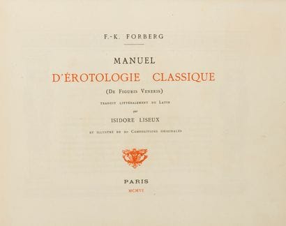 FORBERG (Friedrich Karl). Manuel d'érotologie...
