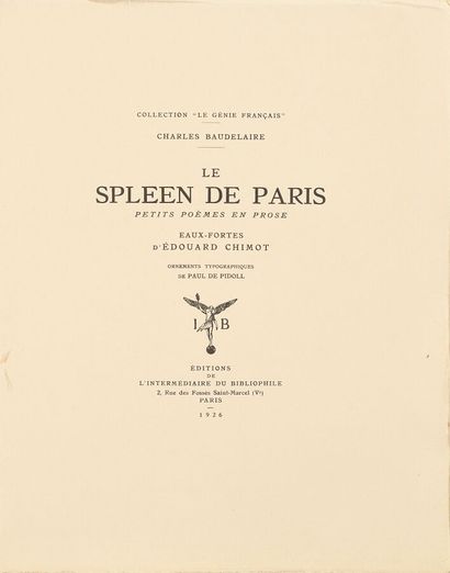 BAUDELAIRE (Charles). Le Spleen de Paris....