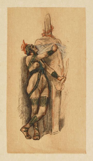 AFTER FELICIEN ROPS
Prêtresse antique, heliogravure,...