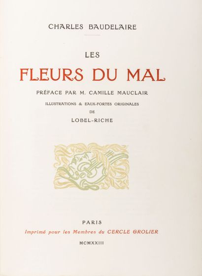 BAUDELAIRE (Charles). Les Fleurs du mal....