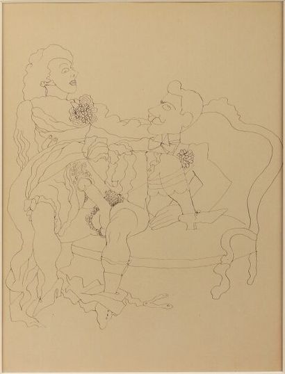 Jean COCTEAU (1889-1963)
Couple on a couch,...