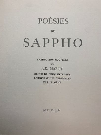 SAPPHO. Poetry. New translation by A. E....