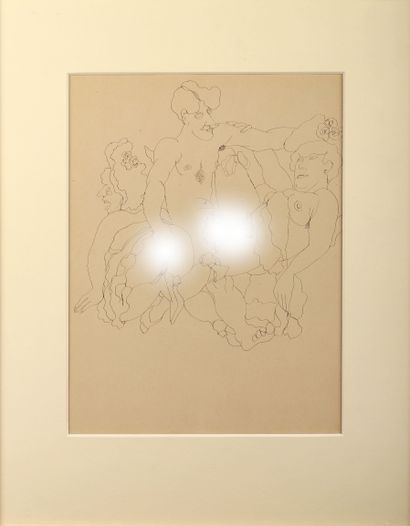 Jean COCTEAU (1889-1963)
Trio, a man and...