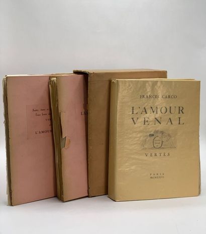 CARCO (Francis). L'Amour vénal. Paris, 1926....