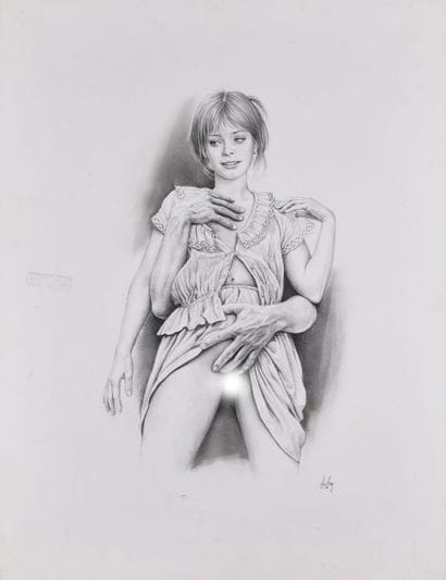 ASLAN (1930-2014)
Young girl and her lover
Pencil...