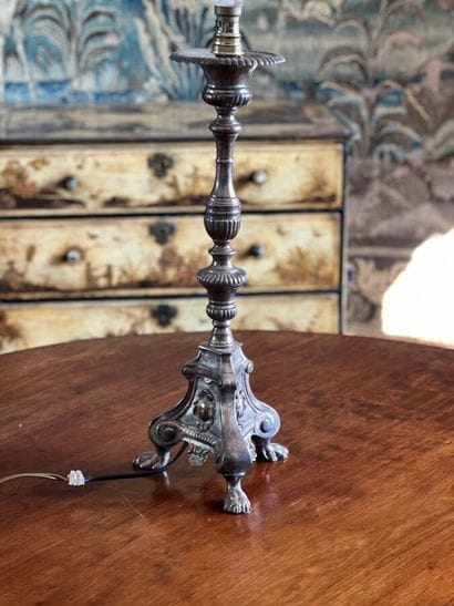 Pique cierge mounted as a lamp (wear). 
Height:...