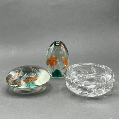 Saint Louis - Crystal ashtray decorated with...