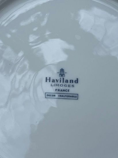 Haviland - 12 porcelain dessert plates decorated...