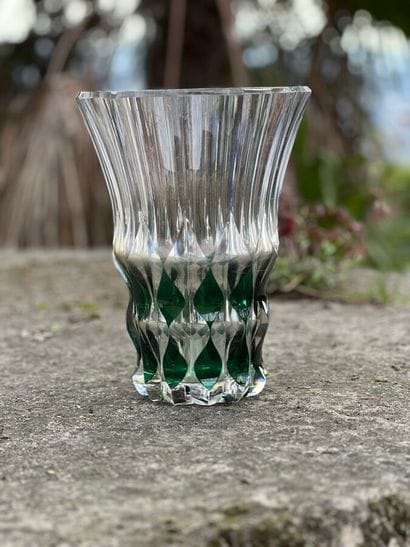 Val Saint Lambert - Cut crystal vase (chips)
Height:...