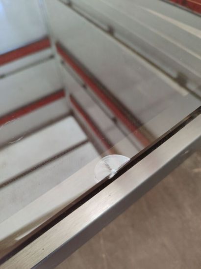 Smoked glass and metal coffee table (glass...