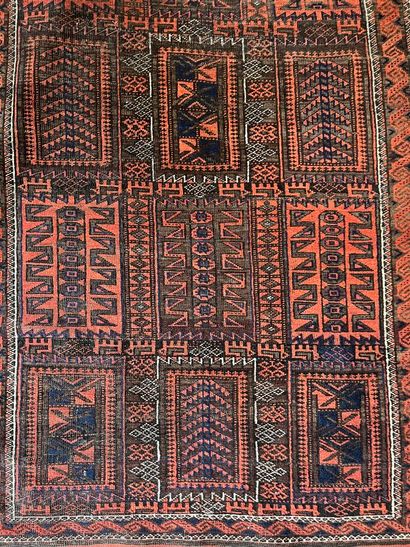 Two Persian rugs: 
- One with a red background:...