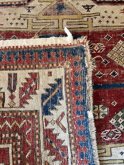 Caucasus gallery carpet, decorated with four...