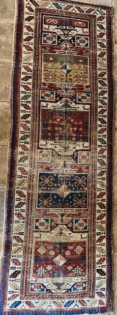 Caucasus gallery carpet, decorated with four...