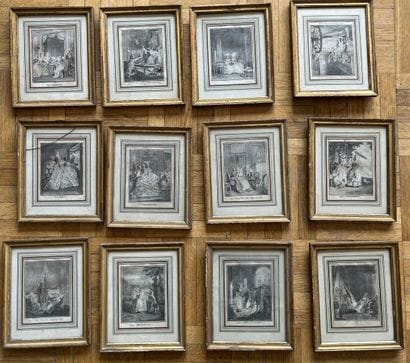 Twelve engravings of genre scenes (wear,...