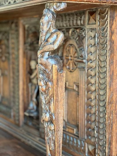 Large two-part buffet with five doors, decorated...