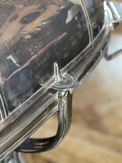 Silver-plated metal carving cart. The four-legged...