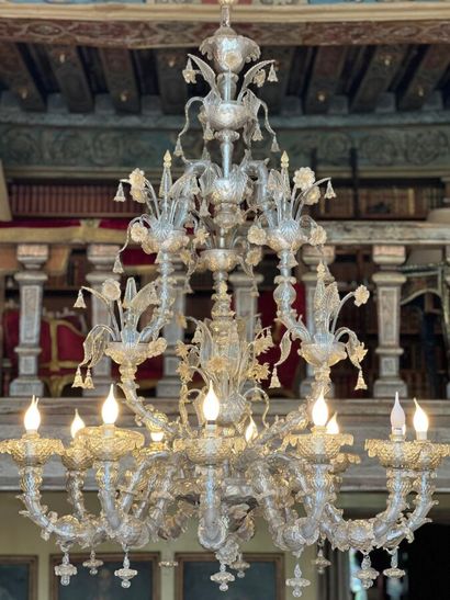 Venetian blown glass chandelier with 18 arms...