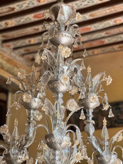 Venetian blown glass chandelier with 18 arms...