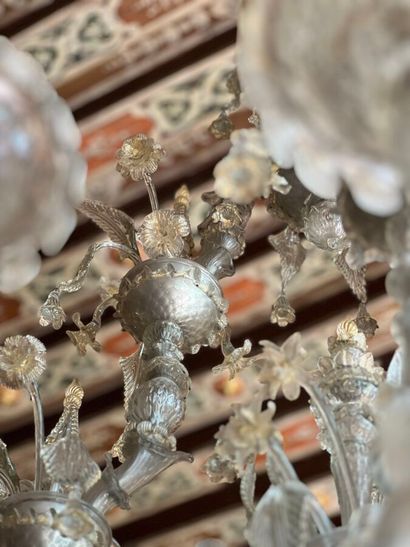 Venetian blown glass chandelier with 18 arms...