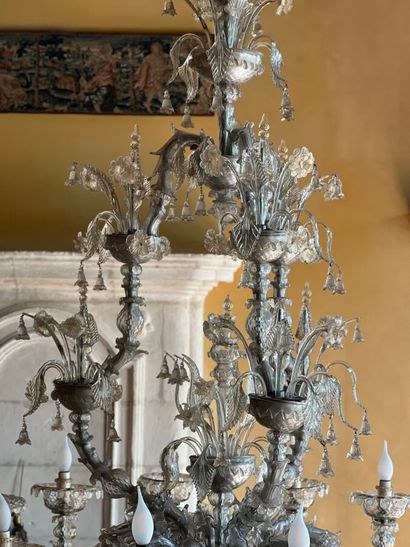 Venetian blown glass chandelier with 18 arms...