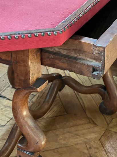 Game table with octagonal top covered with...