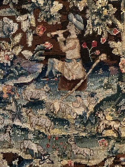 Tapisserie aux petits points figurant des...