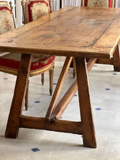 Table de ferme en bois naturel (éléments...