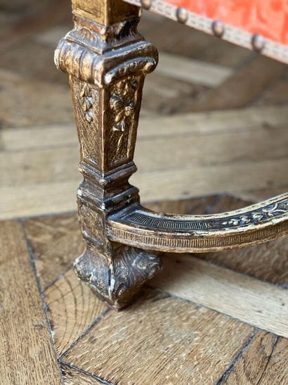 Pair of large armchairs in richly carved,...