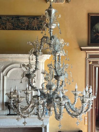 Venetian blown glass chandelier with 18 arms...