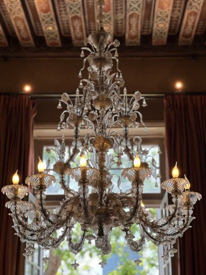 Venetian blown glass chandelier with 18 arms...