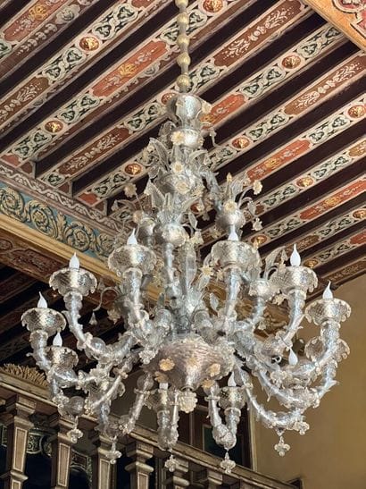 Venetian blown glass chandelier with 18 arms...