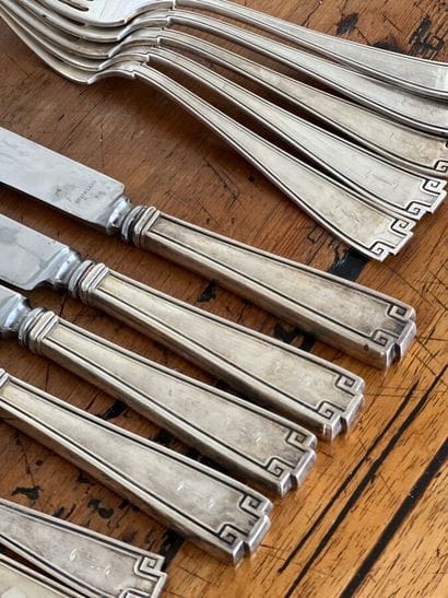 Part of a silver household set (925 thousandths),...